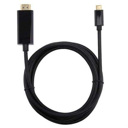 HDMI to USB-C Adapter Cable, 1.8 Meters for Device Connections - black cable connecting USB-C device to HDMI display for streaming and presentations