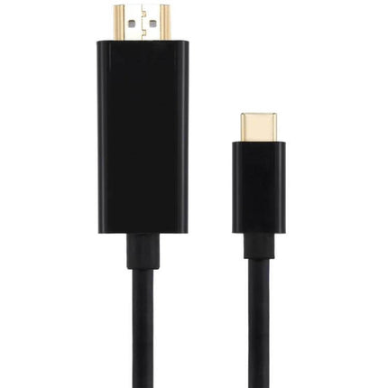 HDMI to USB-C Adapter Cable, 1.8 Meters for Device Connections showing black HDMI and USB-C connectors for laptop to TV hookups
