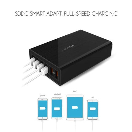 VEDFUN USB Charger for Everyday Device Powering at Home and Travel compact black multi-port fast charger for smartphones and tablets