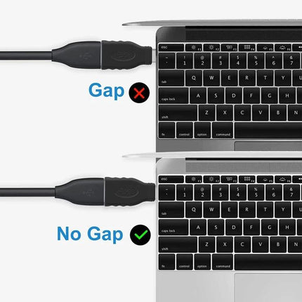 Type-C OTG Adapter for Connecting USB Devices Daily showing proper no-gap USB-C connection vs gap