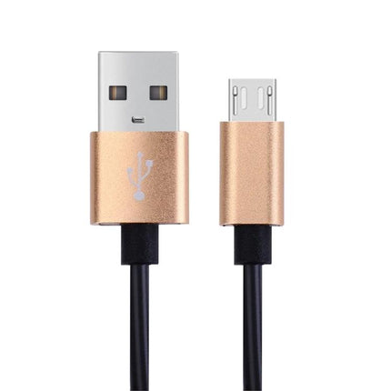 Micro USB Cable for Charging and Data Transfer in Daily Life – gold aluminum connectors, durable black cable for phone charging and data sync