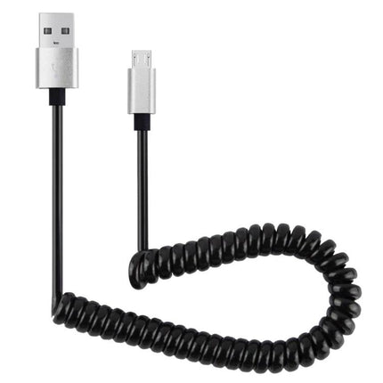 Micro USB Cable for Charging and Data Transfer in Daily Life - black coiled USB to micro-USB cable for charging and syncing devices