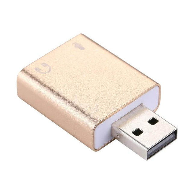 External USB Sound Card for 7.1 Channel Computer Audio Adapter gold USB dongle for laptop and desktop audio expansion