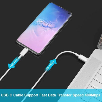 2 Meter USB-C Charging Cable for Everyday Device Needs - 2m USB 3.1 charging and data cable connecting phone to laptop for comfortable charging