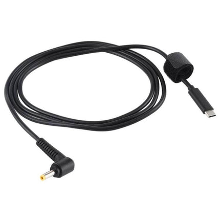 USB-C Laptop Charging Cable for Compatible Devices, 1.5 Meters - black 4.0x1.7mm laptop power cable with right-angle barrel connector