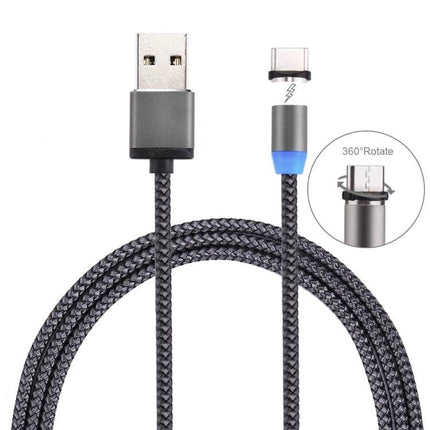 Convenient Magnetic USB-C Cable for Daily Use at Home, Office, and Travel - braided cable with magnetic detachable USB-C tip and USB-A connector