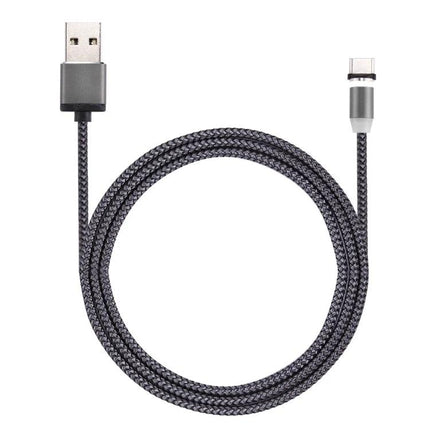 Convenient Magnetic USB-C Cable for Daily Use at Home, Office, and Travel – braided black cable with magnetic USB-C tip for charging