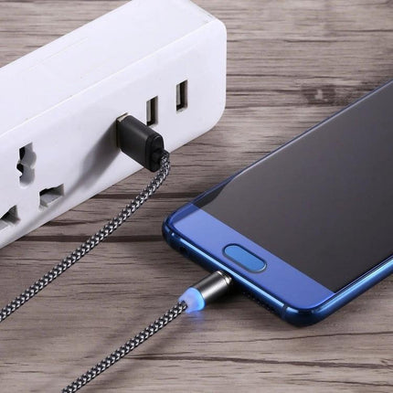 Convenient Magnetic USB-C Cable for Daily Use at Home, Office, and Travel - braided cable charging phone with magnetic LED connector