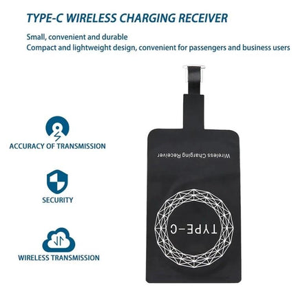 Essential Wireless Receiver for Daily Type-C Phone Charging - compact Type-C wireless charging receiver for desks, cars, and travel
