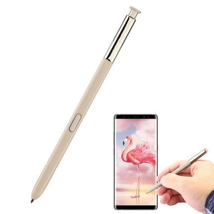 Stylus Pen for Samsung Galaxy Note 8 - For Writing and Noting beige precision stylus shown with Note 8 screen and hand using it