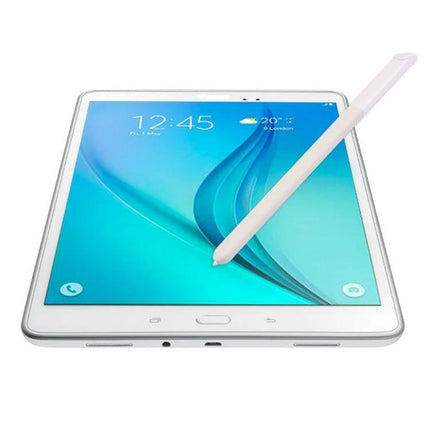 Samsung Galaxy Tab A 8.0 and 9.7 Stylus Pen for Note-Taking on white tablet showing pen sketching screen, compatible with Tab A 8.0/9.7 models
