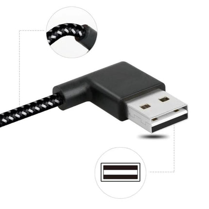 Short cable for daily phone charging and on-the-go connections - right-angle USB-A braided cable for fast charging and data transfer