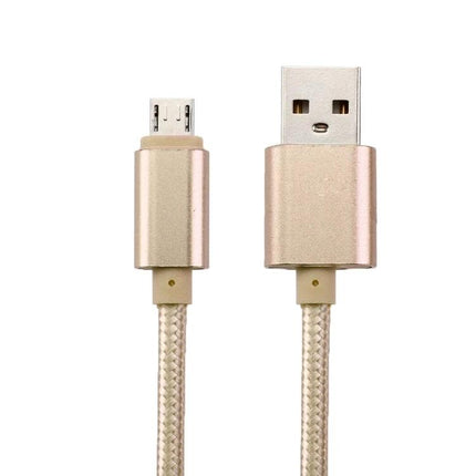 Travel USB Cable for Daily Smartphone Charging Needs - gold braided Micro USB to USB-A cable for charging and data sync