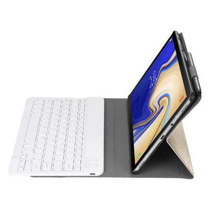 Ultra-Thin Detachable Bluetooth Keyboard Case for Samsung Galaxy Tab A 10.1 (2019) showing slim protective folio with detachable white Bluetooth keyboard