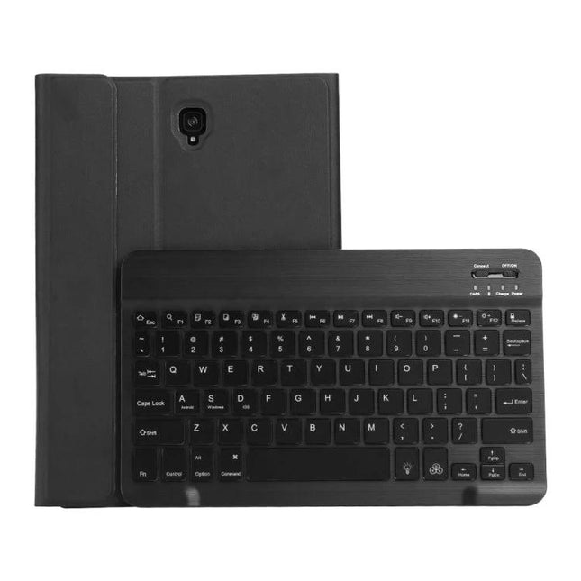 Bluetooth Keyboard Case with Backlight for Samsung Galaxy Tab S4 10.5 Inch shown open with detachable backlit keyboard and protective folio cover