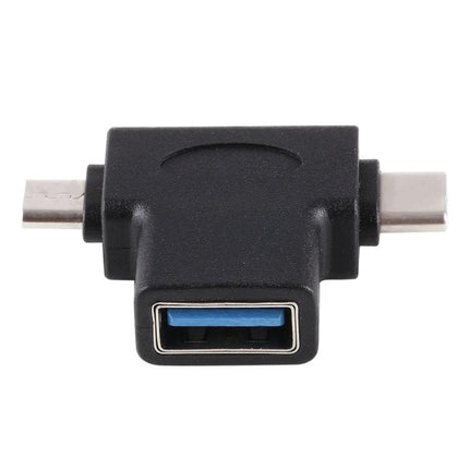 OTG Adapter for Connecting USB Drives on Daily Devices - compact black OTG USB-C/micro USB adapter for phones and tablets