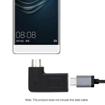 Adapter for Everyday USB-C to Micro USB Device Links on the Go shown connecting a USB-C power cable to a Micro USB phone for charging and data transfer