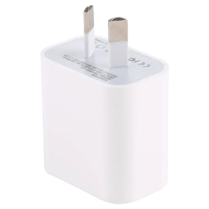 Compact AU Plug Wall Charger for Daily Home and Travel Use – white compact AU plug charger for smartphone and tablet, travel-ready