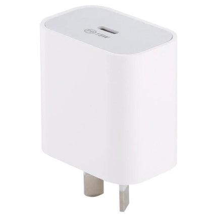 Compact AU Plug Wall Charger for Daily Home and Travel Use – white compact USB‑C power adapter for smartphone and tablet charging