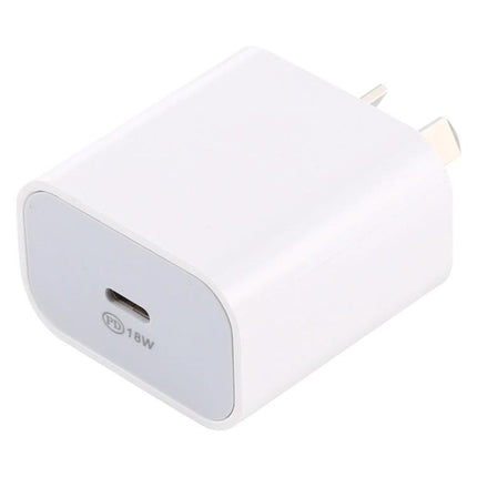 Compact AU Plug Wall Charger for Daily Home and Travel Use white 18W PD USB-C compact charger for smartphone and tablet