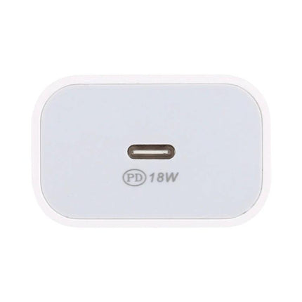 Compact AU Plug Wall Charger for Daily Home and Travel Use white 18W PD USB-C single-port charger, lightweight travel-ready