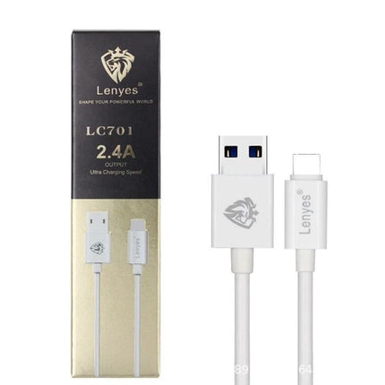 Lenyes Micro USB Cable for Everyday Device Charging - white LC701 2.4A cable with USB and micro USB connectors