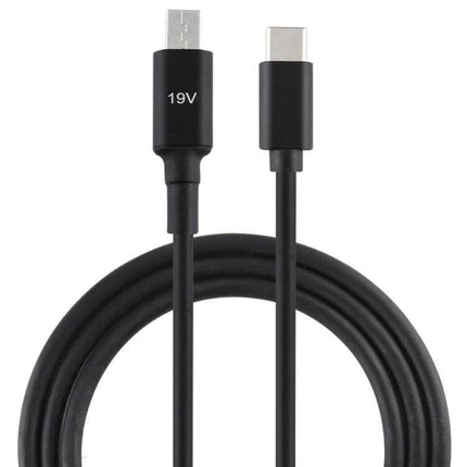 USB-C Charging Cable for ASUS X205T Laptop, 1.5 Meters Long - black USB-C to proprietary 19V charging cable coiled for desk or travel use