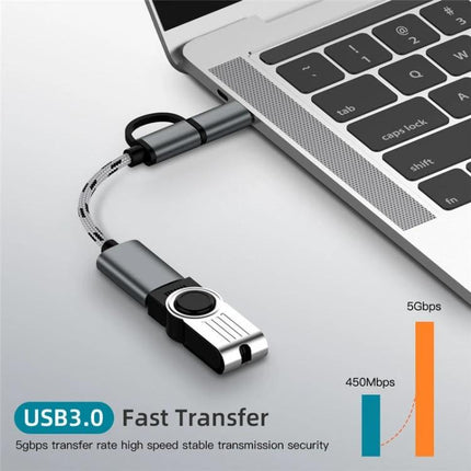 Adapter Cable for Linking USB Devices to Smartphones Daily connected to laptop showing USB 3.0 flash drive transfer