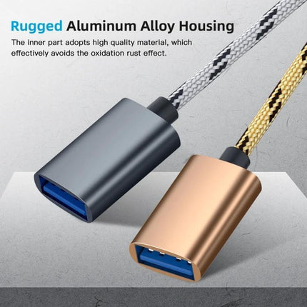 Adapter Cable for Linking USB Devices to Smartphones Daily - USB 3.0 Micro USB OTG adapter cable with aluminum alloy housing for travel and remote work