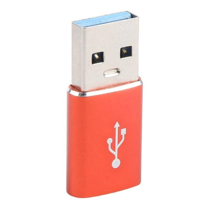 This adapter connects USB-C devices for everyday charging - compact red USB-A to USB-C charging adapter