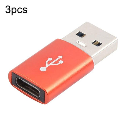 This adapter connects USB-C devices for everyday charging - red USB-A to USB-C adapter for charging and file transfer