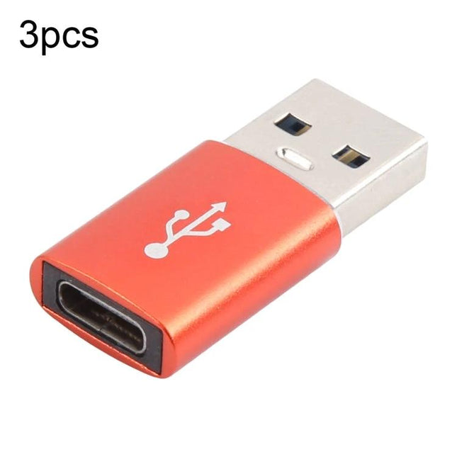This adapter connects USB-C devices for everyday charging - red USB-A to USB-C adapter for charging and file transfer