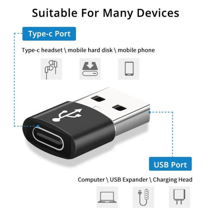 USB-C Adapter for Daily Device Connections at Home - reversible USB-C to USB-A adapter for easy charging and data transfer