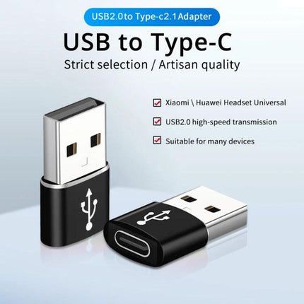 USB-C Adapter for Daily Device Connections at Home - compact USB-A to USB-C adapter for easy charging and data sync, reversible plug for home and travel use