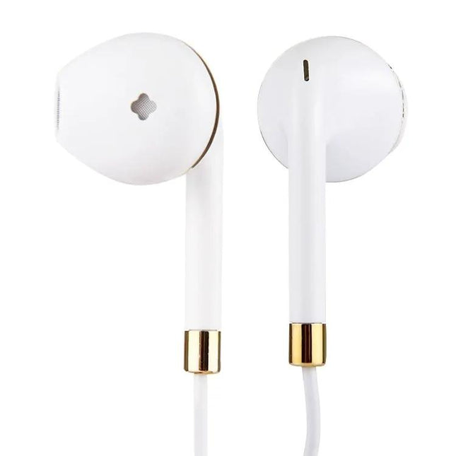 Écouteurs intra-auriculaires 3,5 mm avec corps blanc, commande en ligne et micro