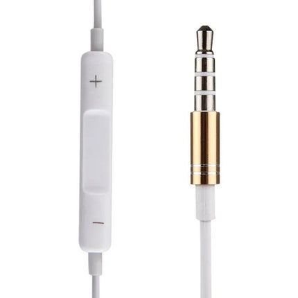White Wire Body 3.5mm In-Ear Earphone with Line Control & Mic