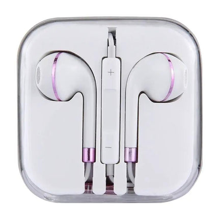 White Wire Body 3.5mm In-Ear Earphone with Line Control & Mic