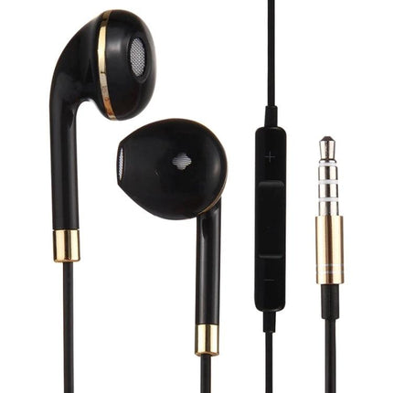 Black Wired 3.5mm In-Ear Earphones With Mic And Remote For Commuting black metal housings inline mic remote