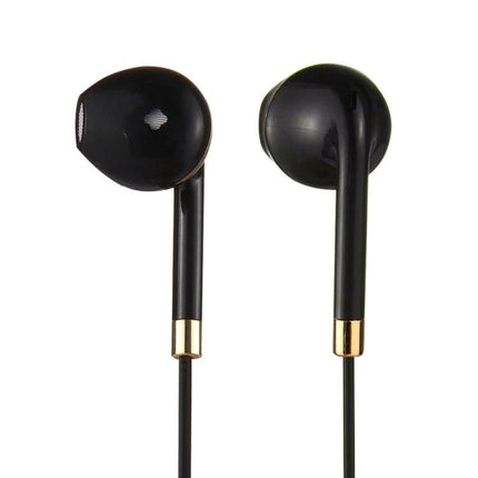 Black Wired 3.5mm In-Ear Earphones With Mic And Remote For Commuting black metal housings lightweight cable commuting use