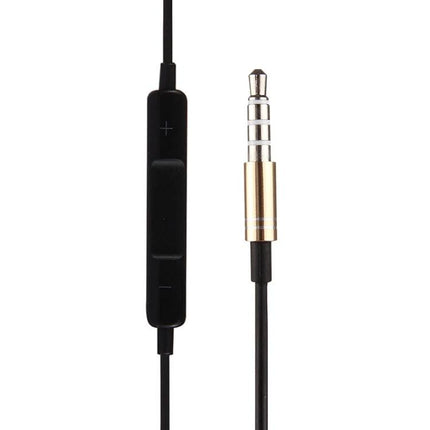 Black Wired 3.5mm In-Ear Earphones With Mic And Remote For Commuting - slim inline mic remote and gold 3.5mm plug