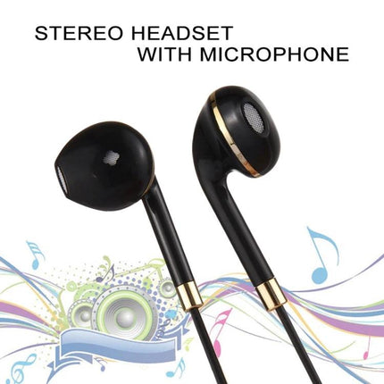 Black Wired 3.5mm In-Ear Earphones With Mic And Remote For Commuting black metal housings wired earbuds with mic