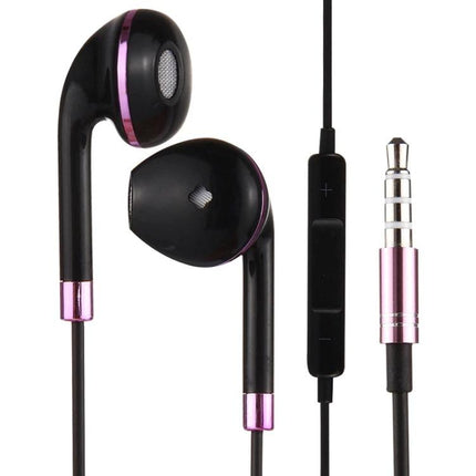 Black Wired 3.5mm In-Ear Earphones With Mic And Remote For Commuting black metal housings inline mic remote cable