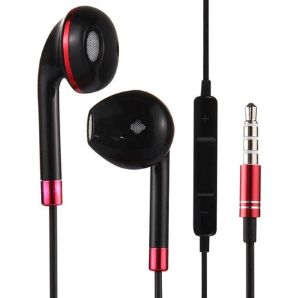 Black Wired 3.5mm In-Ear Earphones With Mic And Remote For Commuting black metal housing inline mic remote