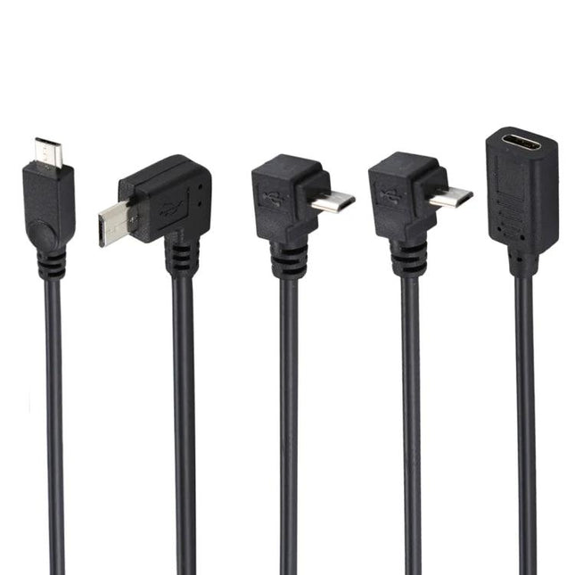 Versatile USB Cable for Everyday Smartphone Charging Needs - black multi-tip Type-C and Micro USB charging/data cable for home, travel, work