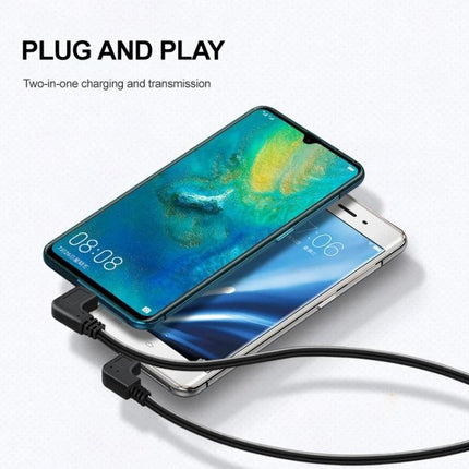 Versatile USB Cable for Everyday Smartphone Charging Needs – two-in-one Type-C and Micro USB charging cable connecting two phones