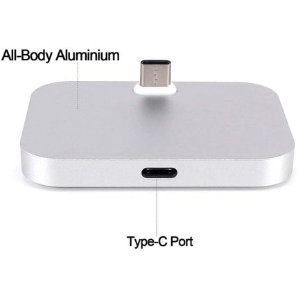 Practical Desk Stand for Type-C Smartphone Charging - aluminum alloy dock with Type-C port for charging and hands-free viewing