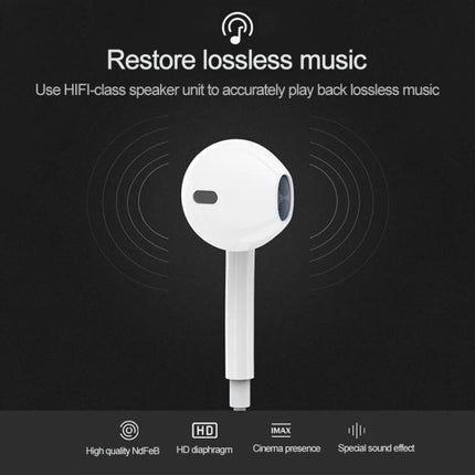 In-Ear Wired Earphones for Everyday Music and Commutes white wired earbud on black background highlighting lossless audio features