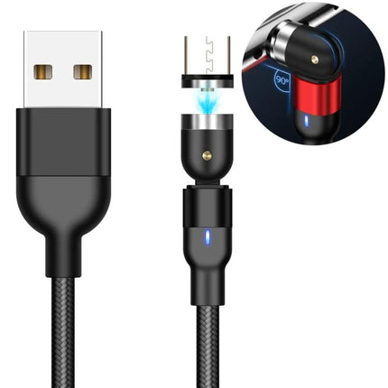 Essential Magnetic USB Cable for Everyday Device Charging – braided magnetic charging cable with 90° rotating joint and LED indicator