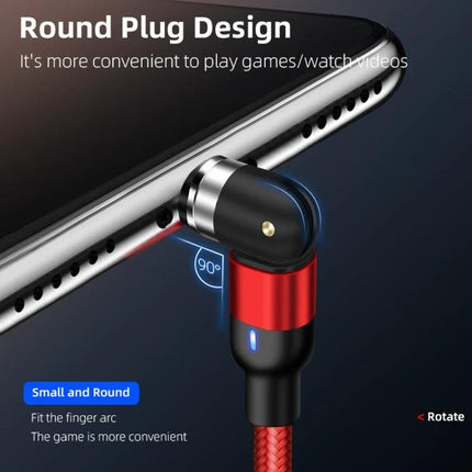 Essential Magnetic USB Cable for Everyday Device Charging — 90° rotating round plug for gaming and video watching, magnetic quick and secure charging