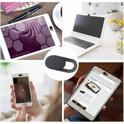 Black Privacy Webcam Cover For Laptops And Devices ultra-thin sliding camera cover for phones tablets and laptops